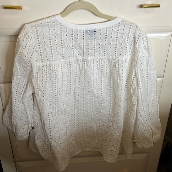 Ana Eyelet Peasant Blouse Size XL - Picture 4 of 7